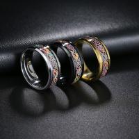 خاتم إصبع الفولاذ المقاوم للصدأ, 304 الفولاذ المقاوم للصدأ, مجوهرات الموضة & للجنسين & حجم مختلفة للاختيار, المزيد من الألوان للاختيار, 8x2mm, تباع بواسطة PC