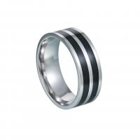 Titantium Steel δάχτυλο του δακτυλίου, Titanium Steel, διαφορετικό μέγεθος για την επιλογή & για τον άνθρωπο & σμάλτο, αρχικό χρώμα, 8x2mm, Sold Με PC