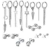 304 Stainless Steel Earring Set, Vacuum Ion Plating, punk style & Unisex, more colors for choice, Sold By Set