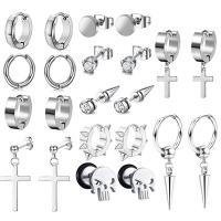 304 Stainless Steel Earring Set Vacuum Ion Plating punk style & Unisex Sold By Set
