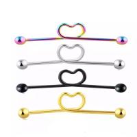 Stainless Steel Ear Piercing Jewelry 316L Stainless Steel Heart Vacuum Ion Plating Unisex Sold By PC