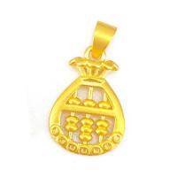 Brass Jewelry Pendants, Money Bag, gold color plated, DIY, golden, nickel, lead & cadmium free, 25x14mm, Sold By PC