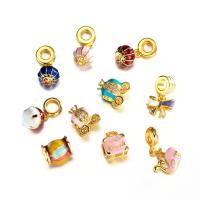 Brass Jewelry Pendants gold color plated DIY & enamel nickel lead & cadmium free Sold By PC