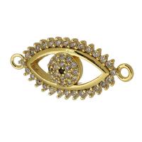Cubic Zirconia Micro Pave Brass Connector Eye real gold plated micro pave cubic zirconia gold Approx 2mm Sold By PC