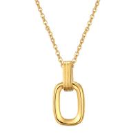 Stainless Steel Jewelry Necklace 304 Stainless Steel Geometrical Pattern real gold plated geometric & for woman Length Approx 16-18 Inch Sold By PC