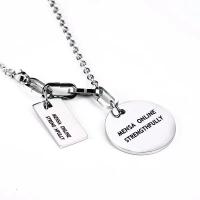 Titanium Steel Necklace polished Unisex & with letter pattern original color Length Approx 23.62 Inch Sold By PC