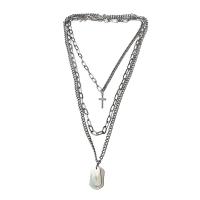 Multi Layer Necklace, Titanium Steel, polished, Unisex & multi-strand, original color, 70cm,50cm,40cm, Sold By PC