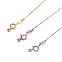 Thailand Sterling Silver Necklace, plated, box chain & for woman, more colors for choice, 0.65mm, Length:Approx 17.71 Inch, 3PCs/Lot, Sold By Lot