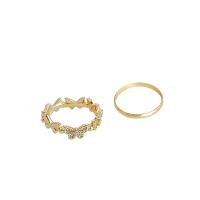 Kubieke Circonia Micro Pave Brass Ring, Messing, plated, 2 stuks & Verstelbare & open & verschillende stijlen voor de keuze & micro pave zirconia & voor vrouw, meer kleuren voor de keuze, 1.6cm,1.7cm, Verkocht door Stel