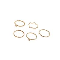 Cúbicos Circonia Micro Pave anillo de latón, metal, chapado en color dorado, diferentes estilos para la opción & micro arcilla de zirconia cúbica & para mujer, 1.6cm,1.7cm,1.8cm, Vendido por Set