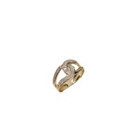 Kubieke Circonia Micro Pave Brass Ring, Messing, gold plated, Verstelbare & micro pave zirconia & voor vrouw, Verkocht door PC