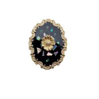 Enamel Brooch Zinc Alloy with Abalone Shell gold color plated fashion jewelry & for woman nickel lead & cadmium free Sold By PC
