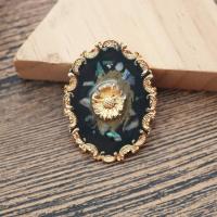 Shell Brooch Zinc Alloy with Abalone Shell gold color plated for woman & enamel nickel lead & cadmium free Sold By PC