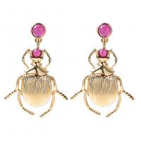Resin Earring Zinc Alloy with Resin gold color plated fashion jewelry & for woman two different colored Sold By Pair