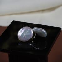 Freshwater Pearl Earrings Ellipse fashion jewelry & for woman white Sold By Pair