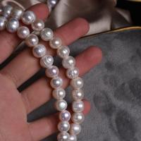 Perles nacres baroques de culture d'eau douce , perle d'eau douce cultivée, DIY, blanc, 9mm, Trou:Environ 2.5mm, Longueur 36 cm, Vendu par PC