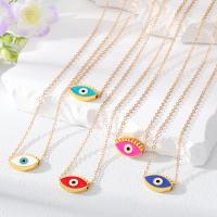 Evil Eye Jewelry Necklace, Tibetan Style, with 5cm extender chain, gold color plated, Unisex & enamel, more colors for choice, nickel, lead & cadmium free, Length:Approx 50 cm, Sold By PC