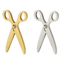 Stainless Steel Pendants 304 Stainless Steel Scissors Vacuum Plating Unisex & double-hole Approx 2mm Approx Sold By Bag
