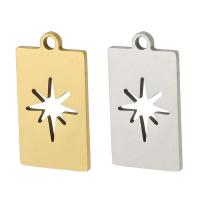 Stainless Steel Pendants 304 Stainless Steel Rectangle Vacuum Plating Unisex & hollow Approx 1mm Approx Sold By Bag