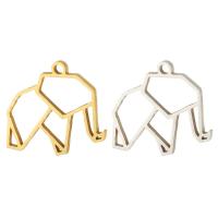 Stainless Steel Animal Pendants, 304 Stainless Steel, Elephant, Vacuum Plating, Unisex & hollow, more colors for choice, 17x15x1mm, Hole:Approx 1mm, Approx 10PCs/Bag, Sold By Bag