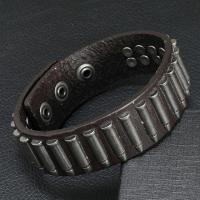 Rindsleder Armband, Kuhhaut, mit Zinklegierung, Modeschmuck & für den Menschen, Länge ca. 21-25 cm, verkauft von PC