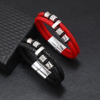 PU Leather Cord Bracelets with Zinc Alloy fashion jewelry & Unisex Length Approx 22 cm Sold By PC