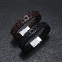 PU Leather Cord Bracelets with Zinc Alloy fashion jewelry & for man Length Approx 21 cm Sold By PC
