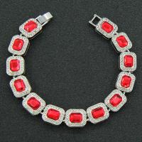 Rhinestone Bracelet Zinc Alloy fashion jewelry & with rhinestone nickel lead & cadmium free Length Approx 20 cm Sold By PC