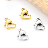Stainless Steel Heart Pendants, 304 Stainless Steel, Vacuum Ion Plating, DIY, more colors for choice, 7x11mm, 10PCs/Bag, Sold By Bag