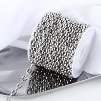 Stainless Steel Jewelry Chain 304 Stainless Steel electrolyzation DIY original color 2*4.5*7mm Sold By Bag