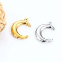 Stainless Steel Pendants 304 Stainless Steel Moon Vacuum Ion Plating Fine Polishing & DIY Sold By PC