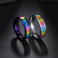 Titanium Steel Finger Ring, Vacuum Ion Plating, fashion jewelry & Unisex & different size for choice, more colors for choice, 6x2mm, Sold By PC