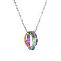 Stainless Steel Jewelry Necklace, 304 Stainless Steel, Vacuum Ion Plating, fashion jewelry & polished & Unisex, multi-colored, Length:Approx 19.69 Inch, Sold By PC
