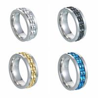 Titanium Čelik Finger Ring, modni nakit & bez spolne razlike & različite veličine za izbor, više boja za izbor, 8x2.50mm, Prodano By PC