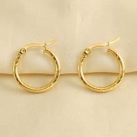 Titanium Steel  Earring, 18K gold plated, fashion jewelry & for woman, golden, 19x0.20mm, Sold By Pair