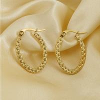 Stainless Steel Lever Back Earring 304 Stainless Steel 18K gold plated fashion jewelry & for woman golden 26mm Sold By Pair
