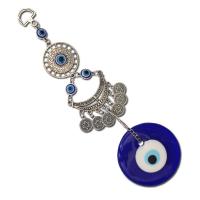 Hanging Ornaments Zinc Alloy with Lampwork antique silver color plated evil eye pattern blue nickel lead & cadmium free Sold By PC