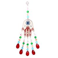Hanging Ornaments Zinc Alloy with Crystal & Lampwork Hand plated evil eye pattern & enamel mixed colors nickel lead & cadmium free 140mm 40mm Length 390 mm Sold By PC