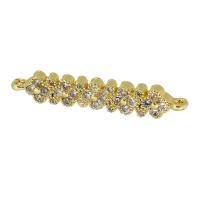 Cubic Zirconia Micro Pave Brass Connector, real gold plated, micro pave cubic zirconia, gold, 26x4.50x2mm, Hole:Approx 0.5mm, Sold By PC