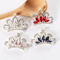 Mobile Phone DIY Decoration Zinc Alloy Crown platinum plated with rhinestone Sold By Lot