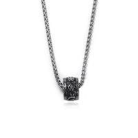Титановые стали ожерелье, титан, Закрученная форма, с письмо узором & Мужский & чернеют, 11mm, длина:Приблизительно 23.6 дюймовый, продается PC