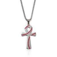 Titanstahl Halskette, Kreuz, für den Menschen & Emaille, keine, 30x52mm, Länge:ca. 23.6 ZollInch, verkauft von PC