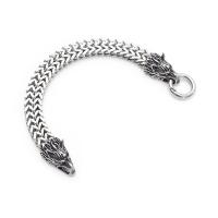 Titanium Steel Bracelet & Bangle Wolf & for man & blacken Sold By PC