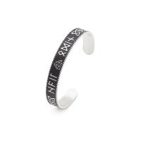 Titanium Steel Cuff Bangle, stoving varnish, with letter pattern & for man, 62x10mm, Sold By PC