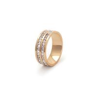 Cubic Zirconia nerezové prst prsten, 304 Stainless Steel, různé velikosti pro výběr & micro vydláždit kubické zirkony & pro ženy, více barev na výběr, 8mm, Velikost:5-10, Prodáno By PC