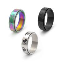 خاتم إصبع الفولاذ المقاوم للصدأ, 304 الفولاذ المقاوم للصدأ, للتدوير & حجم مختلفة للاختيار & للرجل, المزيد من الألوان للاختيار, 8mm, حجم:7-12, تباع بواسطة PC