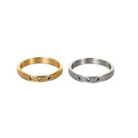 خاتم إصبع الفولاذ المقاوم للصدأ, 304 الفولاذ المقاوم للصدأ, قلب, حجم مختلفة للاختيار & للمرأة & أجوف, المزيد من الألوان للاختيار, حجم:6-9, تباع بواسطة PC