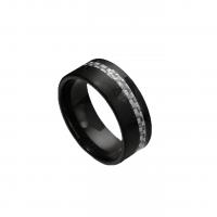 Stainless Steel Finger Ring, 304 Stainless Steel, with Carbon Fibre, Vacuum Ion Plating, Unisex & different size for choice, more colors for choice, US Ring Size:6-11, Sold By PC