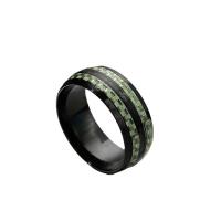 Палец кольцо из нержавеющей стали, Нержавеющая сталь 304, с Углеродное волокно, Мужская & разный размер для выбора, Много цветов для выбора, размер:6-11, продается PC