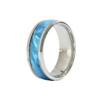 Vinger Ring in edelstaal, 304 roestvrij staal, uniseks & glazuur, meer kleuren voor de keuze, Maat:9, Verkocht door PC